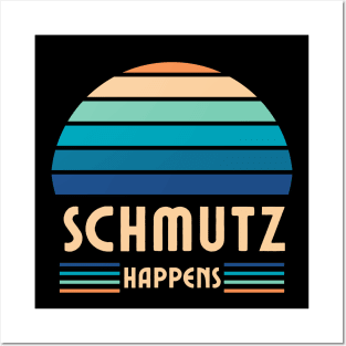 Schmutz Happens, Jewish Humor, Funny Yiddish, Retro Sunset Posters and Art